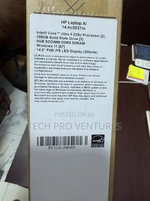 New Laptop HP 14-dq1025cl 8GB Intel Core Ultra 5 SSD 256GB