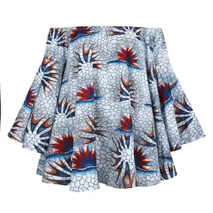 Ankara Off Shoulder Long Sleeve Dress