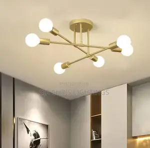 Flush Mount Ceiling Lamp Brushed Antique Gold Home Decor Lighting