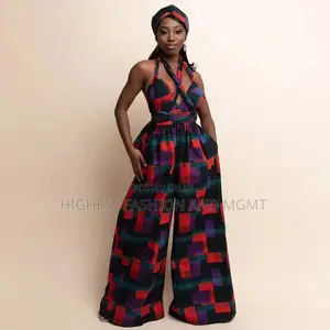 African Suspenders Jumpsuit
