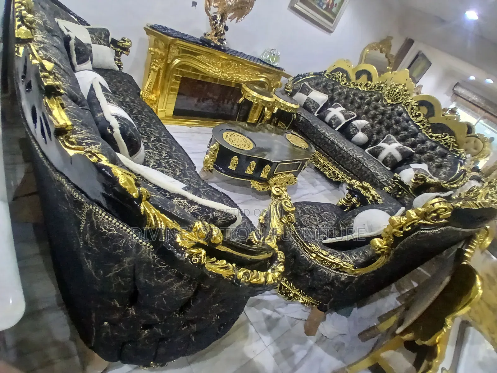 Egyptian Royal Sofa With Center Table and Sides