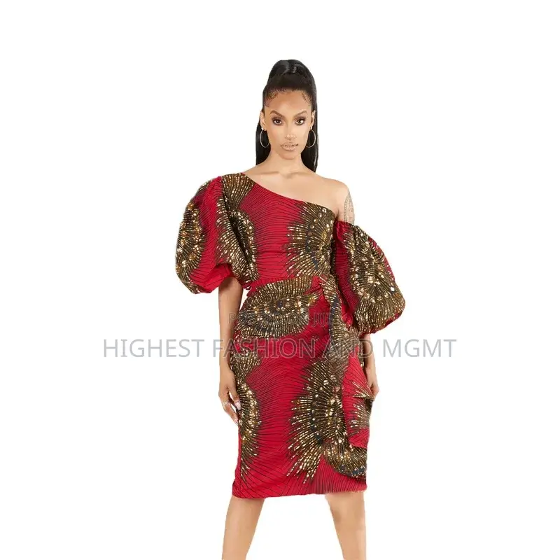 Off-Shoulder African Dress