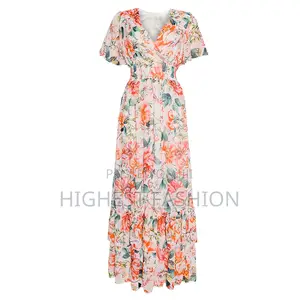 Floral Chiffon Ankara Dress