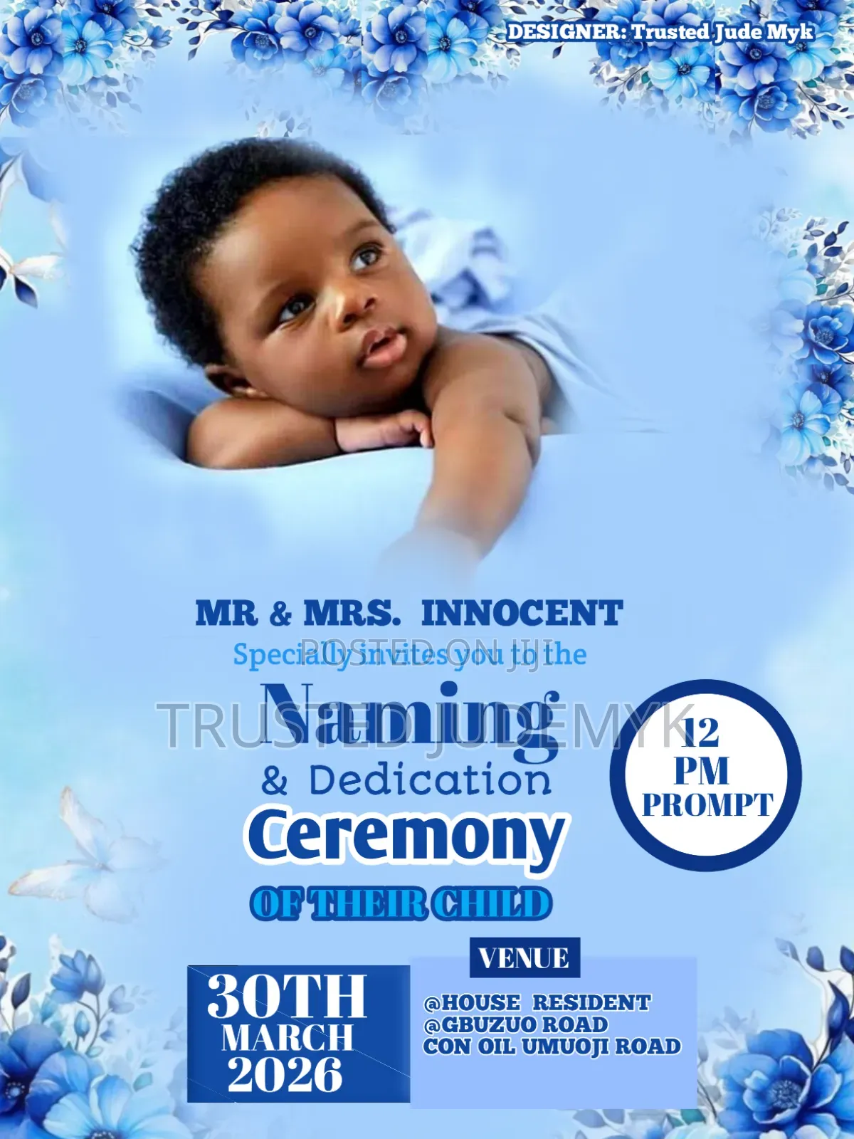 Child Dedication Invitation Card