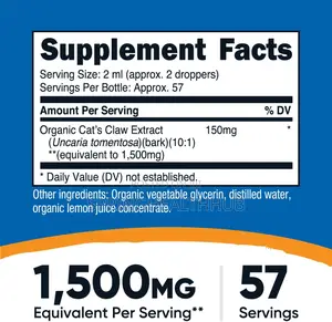 Cat's Claw Liquid Drops Uncaria Tomentosa 57 Serving