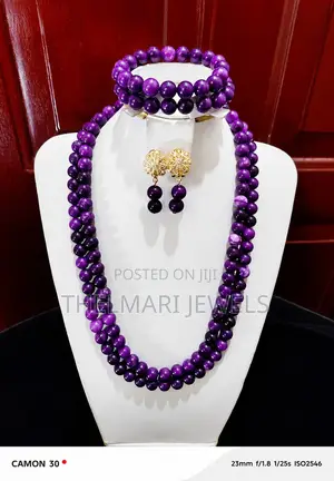 Elegant Purple Bead Jewelry Set