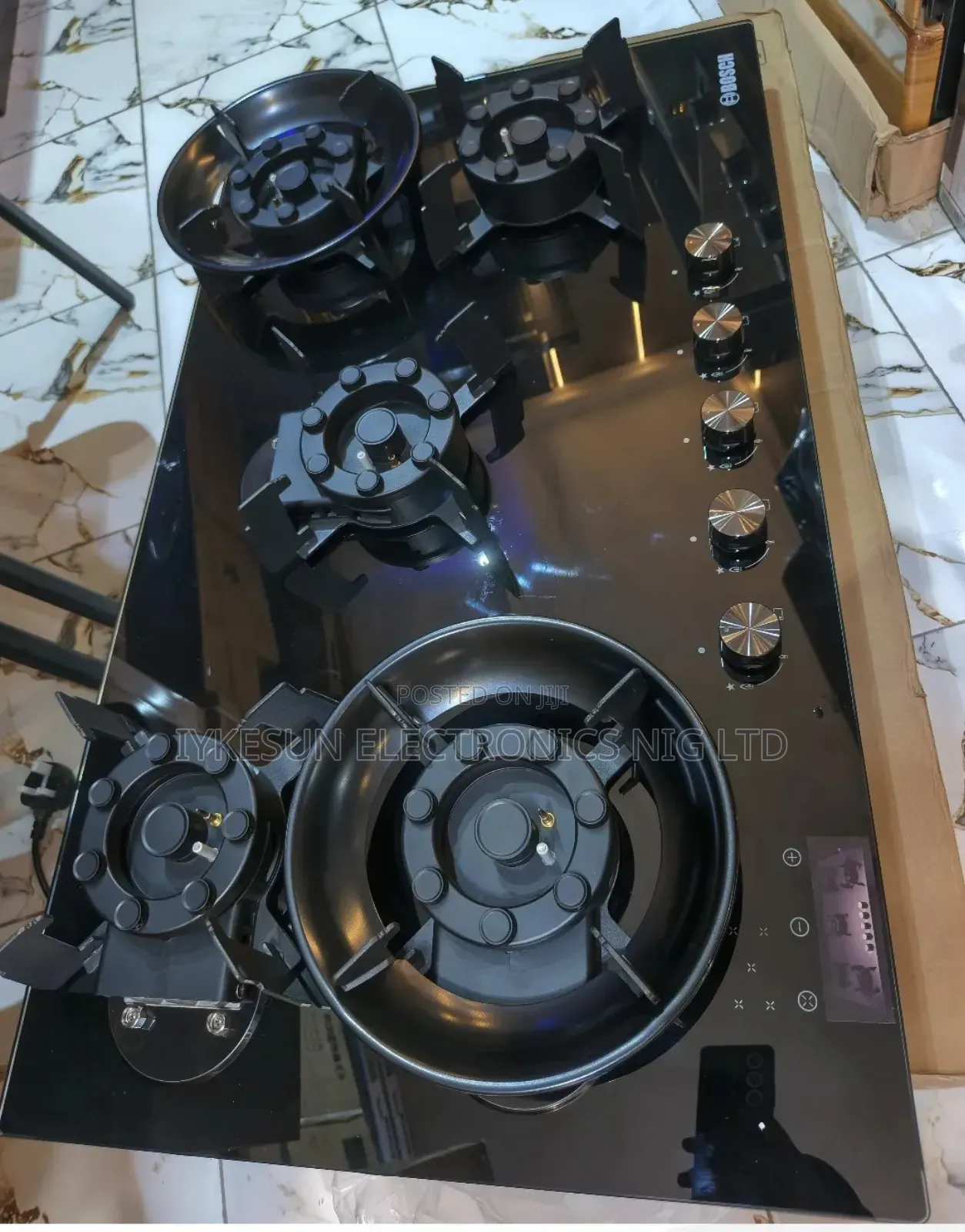 Bosch 90cm Inbuilt Flips Up Automatic 5 Burners Gas Cooker Hob Timer