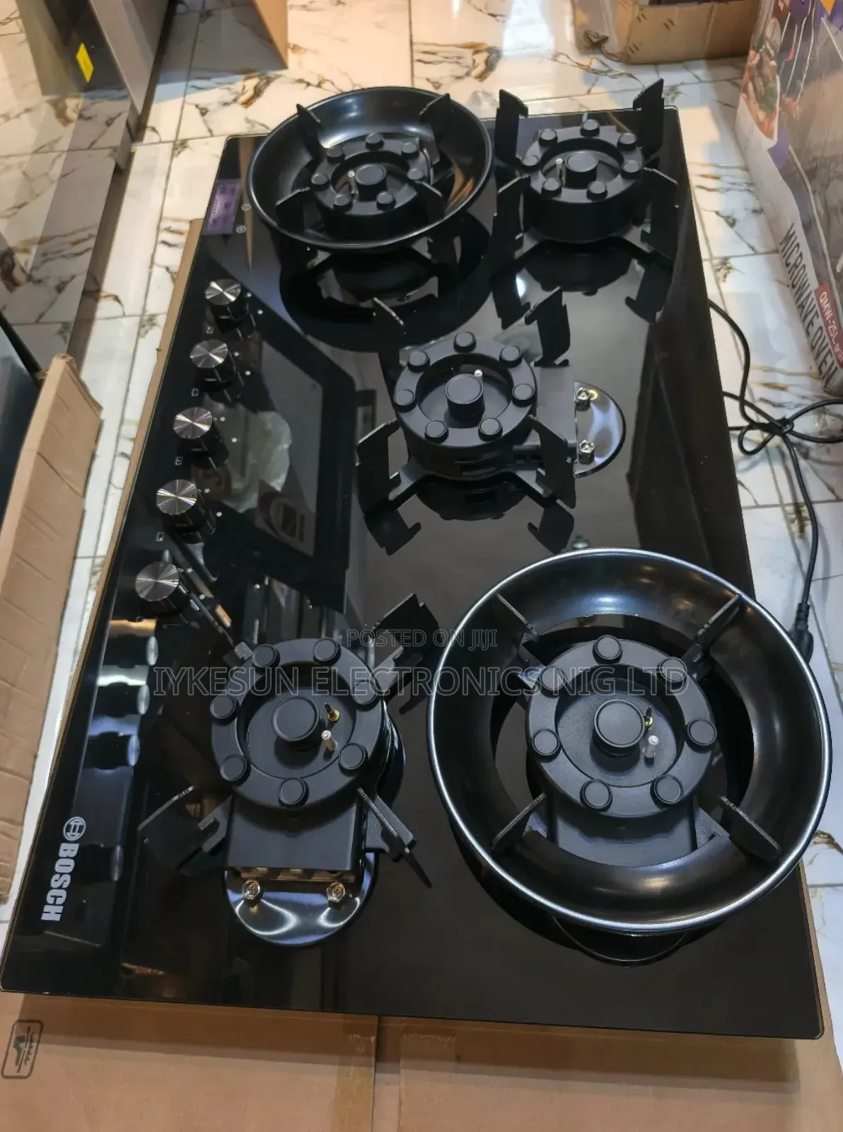 Bosch 90cm Inbuilt Flips Up Automatic 5 Burners Gas Cooker Hob Timer