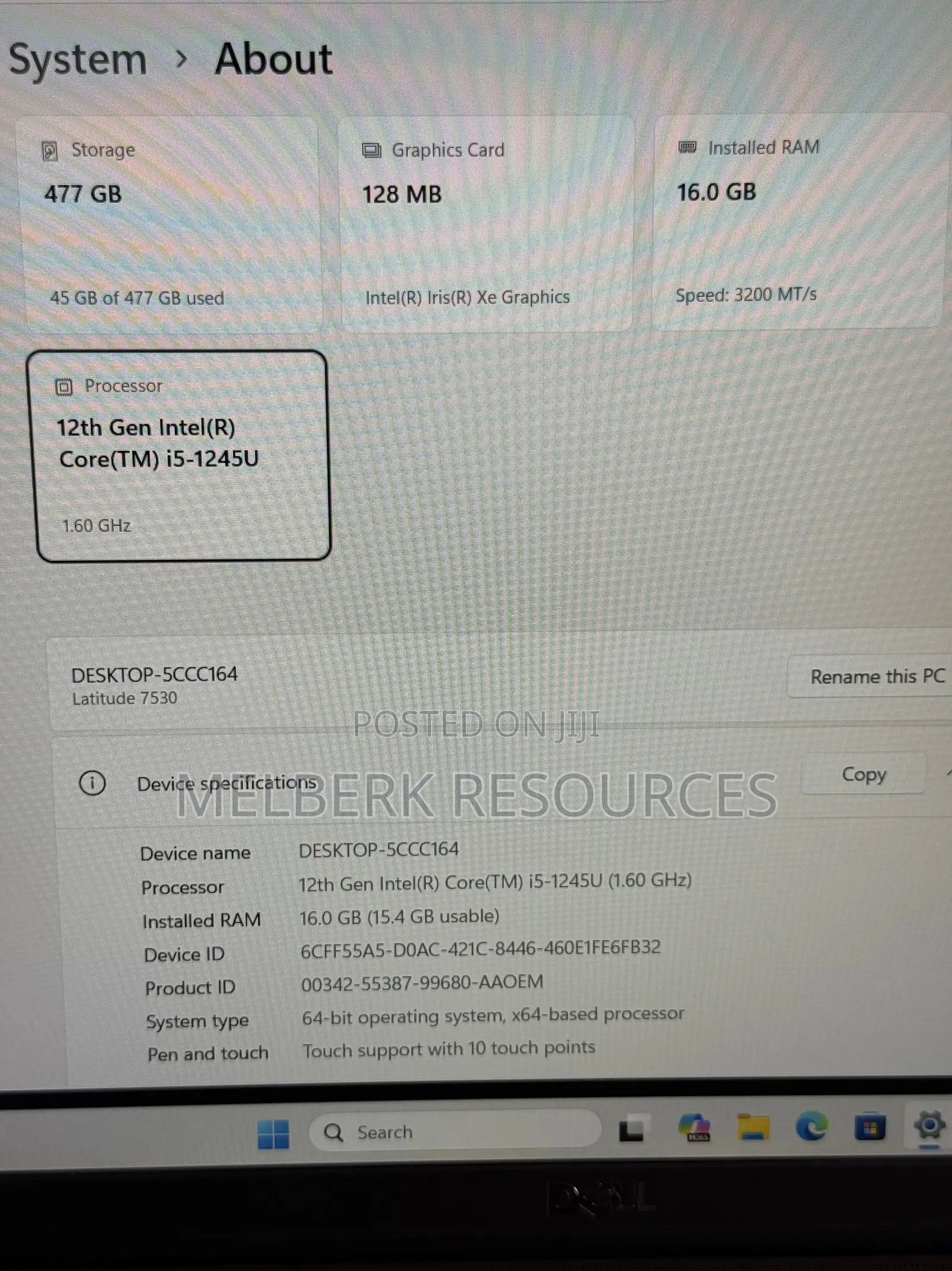 Laptop Dell Precision 7530 16GB Intel Core i5 SSD 512GB