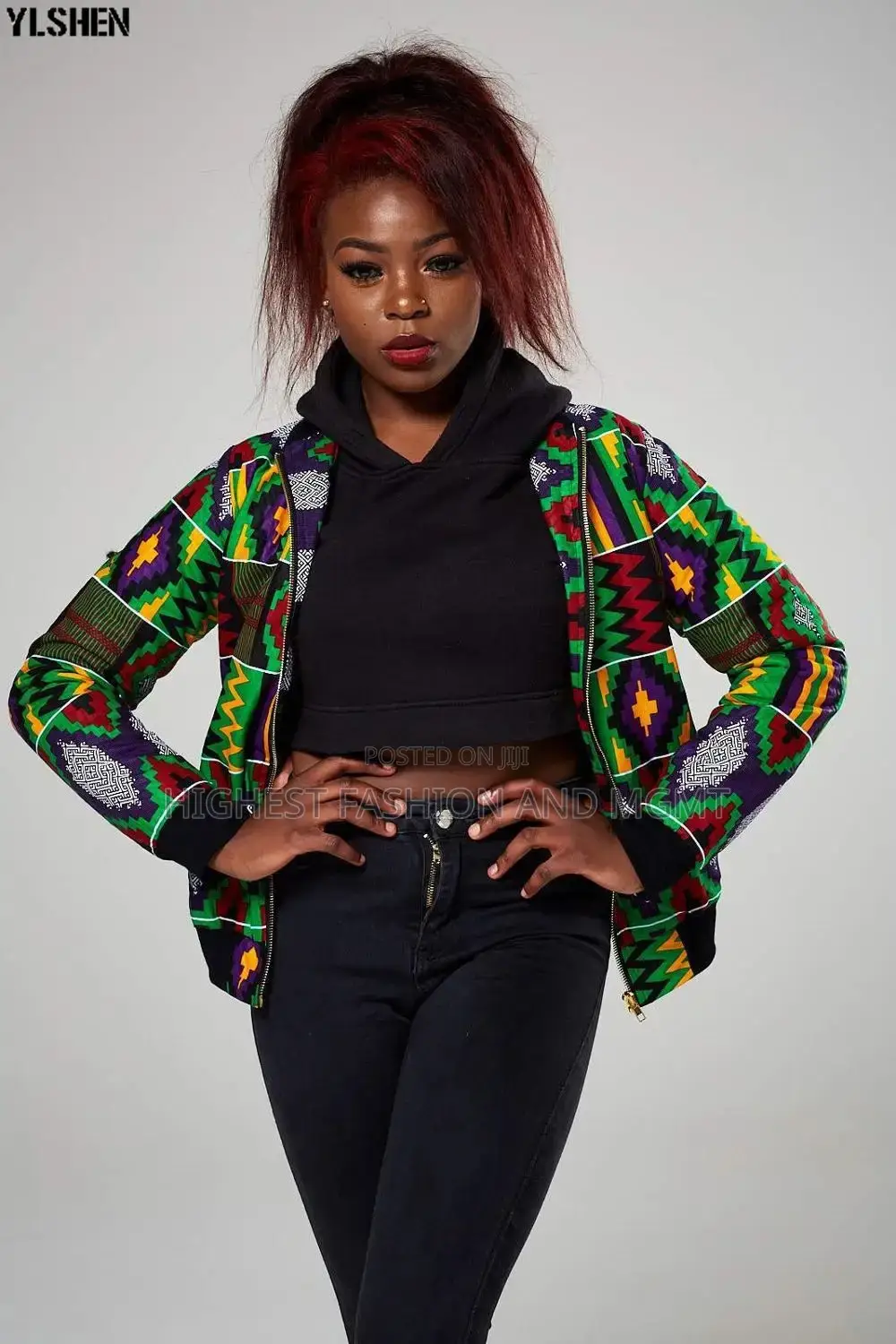Ankara Design Zipper Long Sleeve
