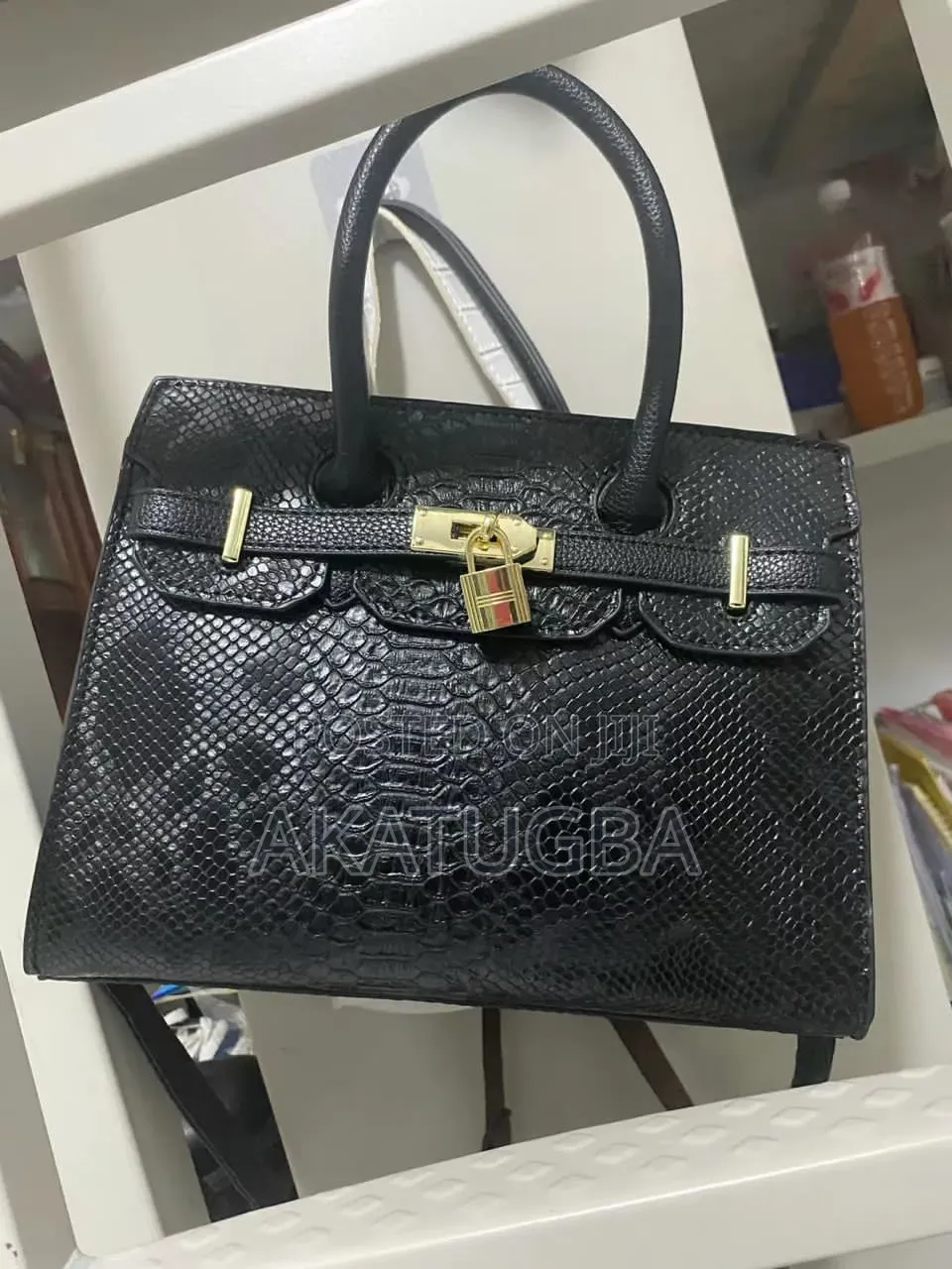 Brand New Black Scale Leather Handbag