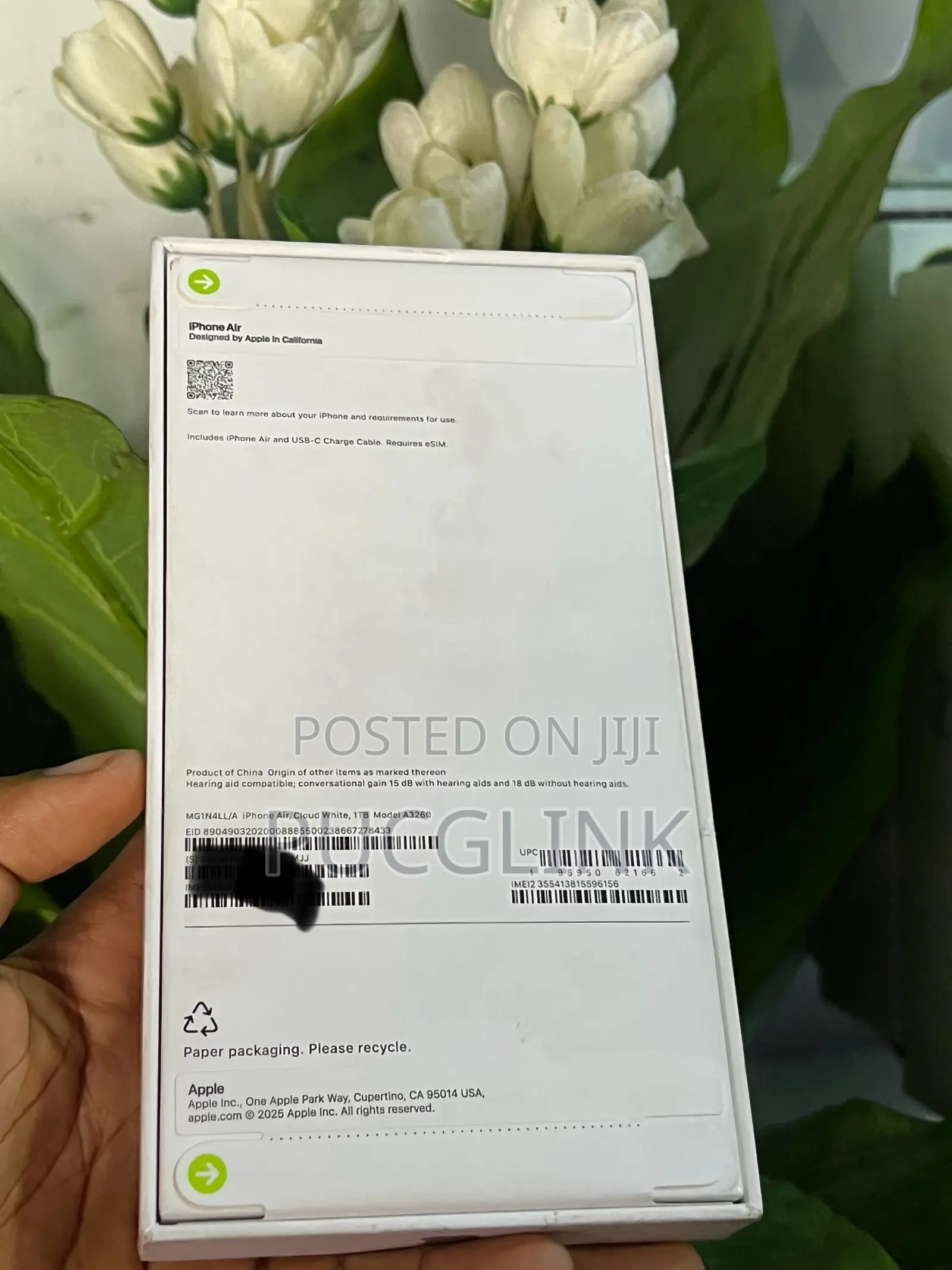 New Apple iPhone Air 1 TB White