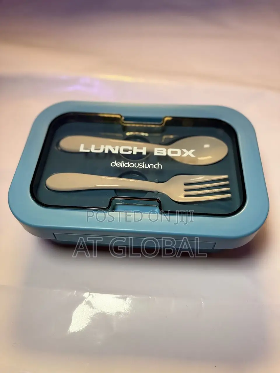 Double Partition Lunch Box With Spoon Fork