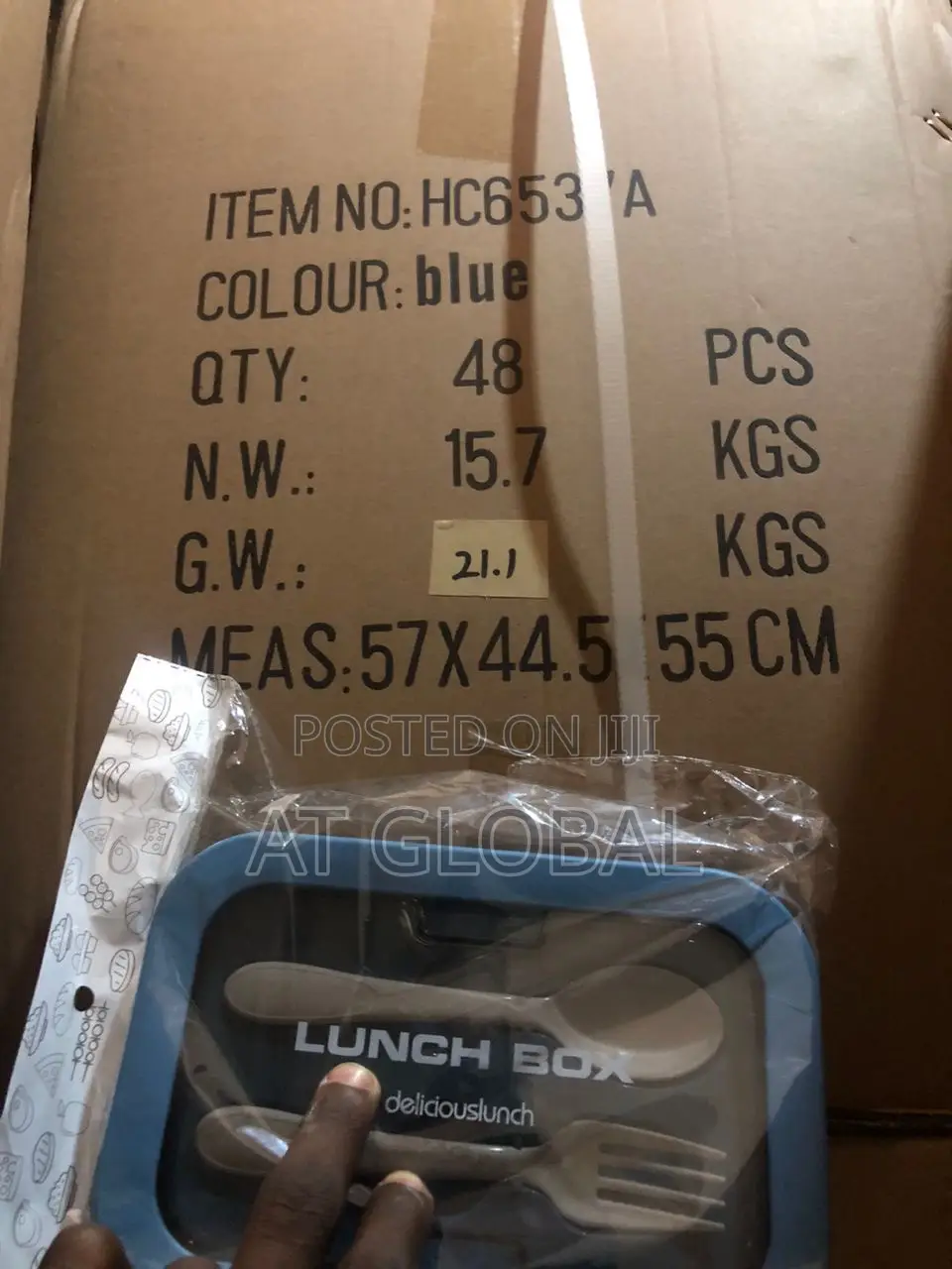 Double Partition Lunch Box With Spoon Fork