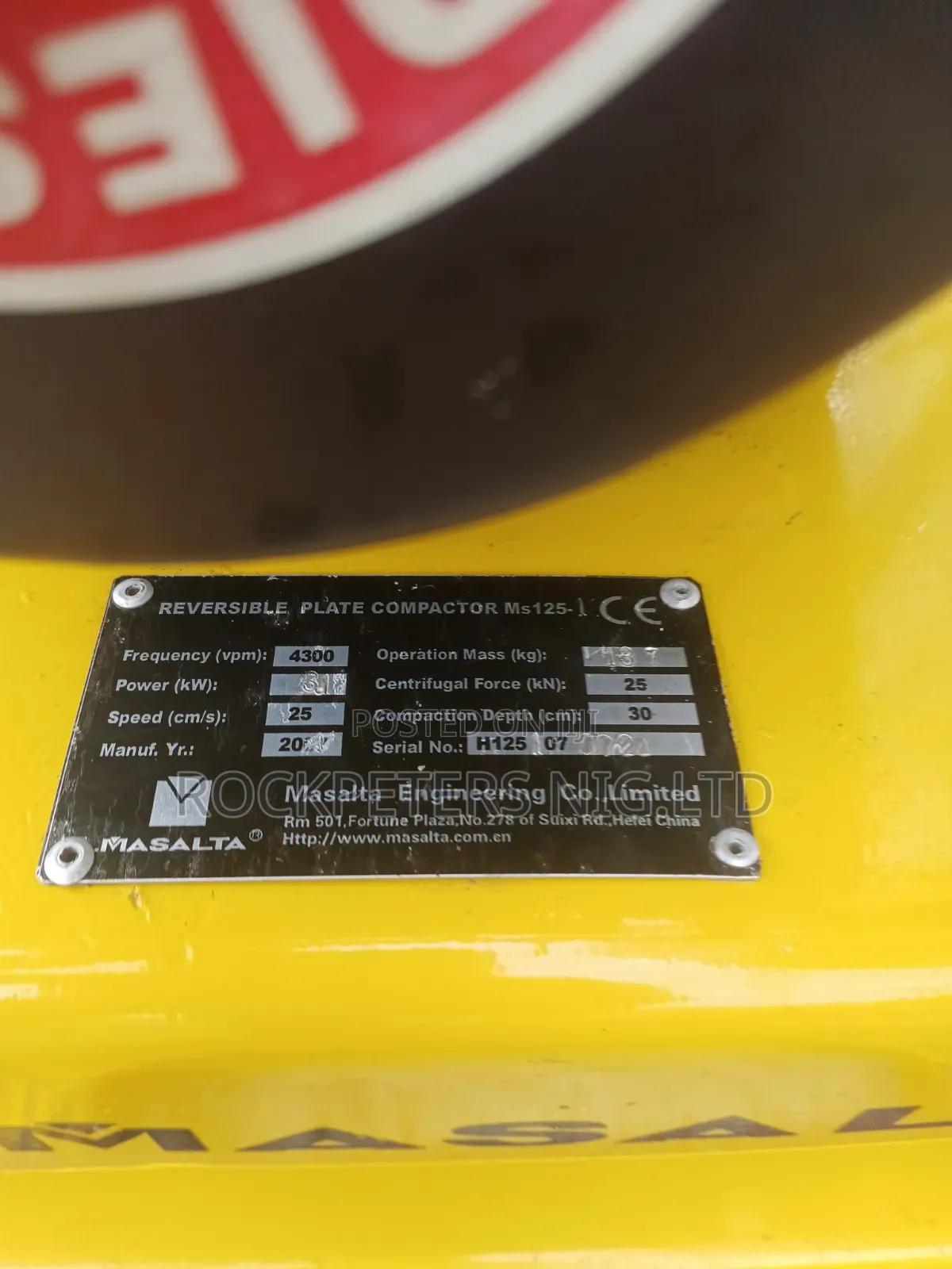 Masalta Ms 125 Plate Compactor(187kg)