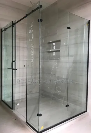 10mm Tempered Glass Shower Cubicle Sliding Door Black Frame