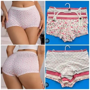 6 In 1 Ladies Pure Cotton Boy Shorts Panties-female Short Underwear