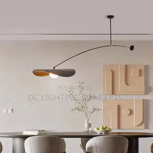 Modern Nordic Industrial Long Arm Pendant Chandelier for Study Room.