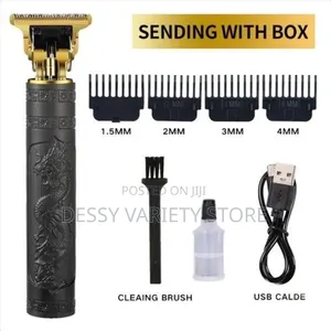 Rechargeable Metal Simple Style Hair Clippers Black Gold