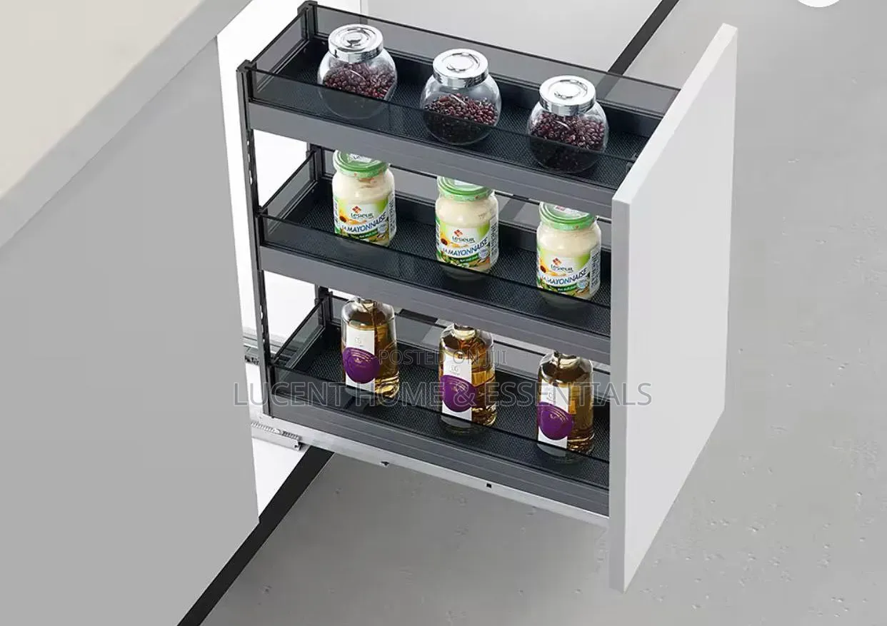Premium 3-Tier Pull-Out Kitchen Cabinet Organizer Spice Rack