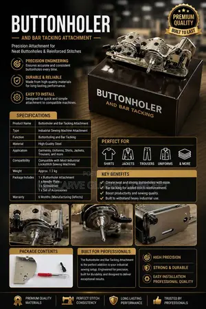 Buttonholer - And Bar Tacking Attachment