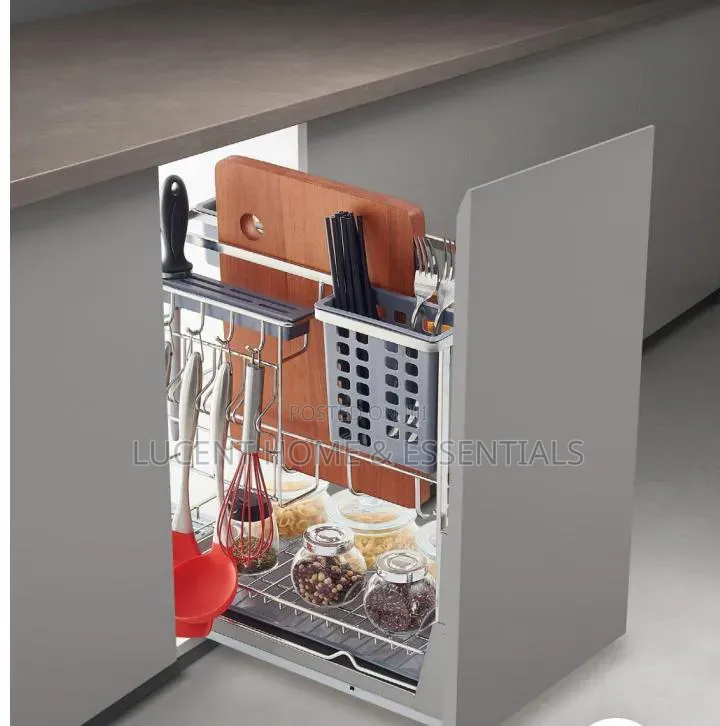 Premium Pull-Out Kitchen Cabinet Knife Block Cutlery Organizer