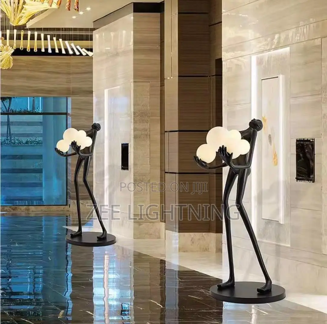 Standing Human Sculpture With Led Ball