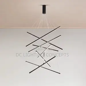 Modern Style Metal Hanging Linear Multi Light Suspension Light.