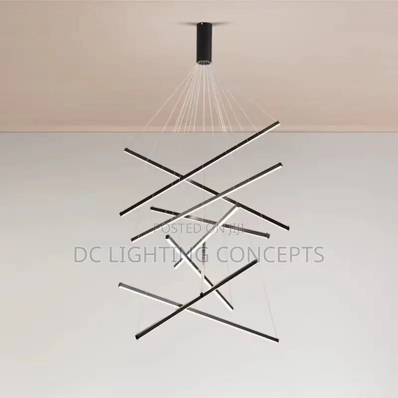 Modern Style Metal Hanging Linear Multi Light Suspension Light.
