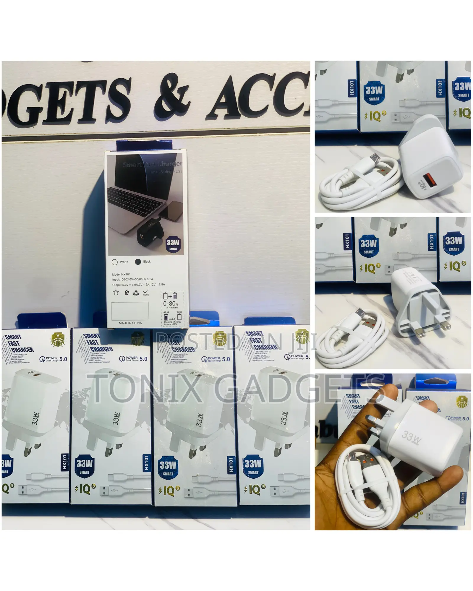 Smart Fast Charger 33w Quick Usb Charge 5.0(Model:Hx101)