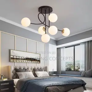 Modern Creative 6 Heads Glass Ball Ceiling Pendant Light.