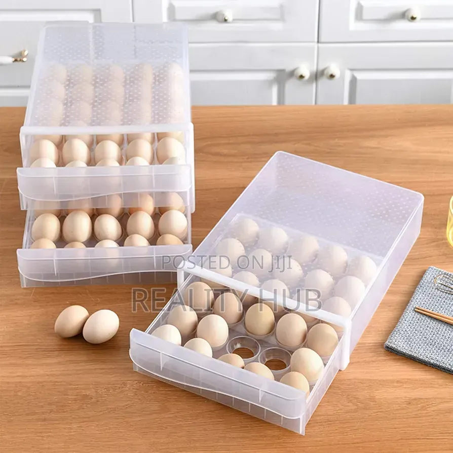 60 Grid Egg Drawer,Large Capacity Egg Holder for Refrigerator.