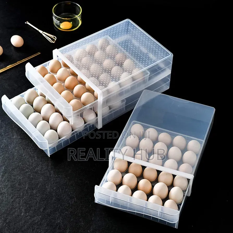 60 Grid Egg Drawer,Large Capacity Egg Holder for Refrigerator.