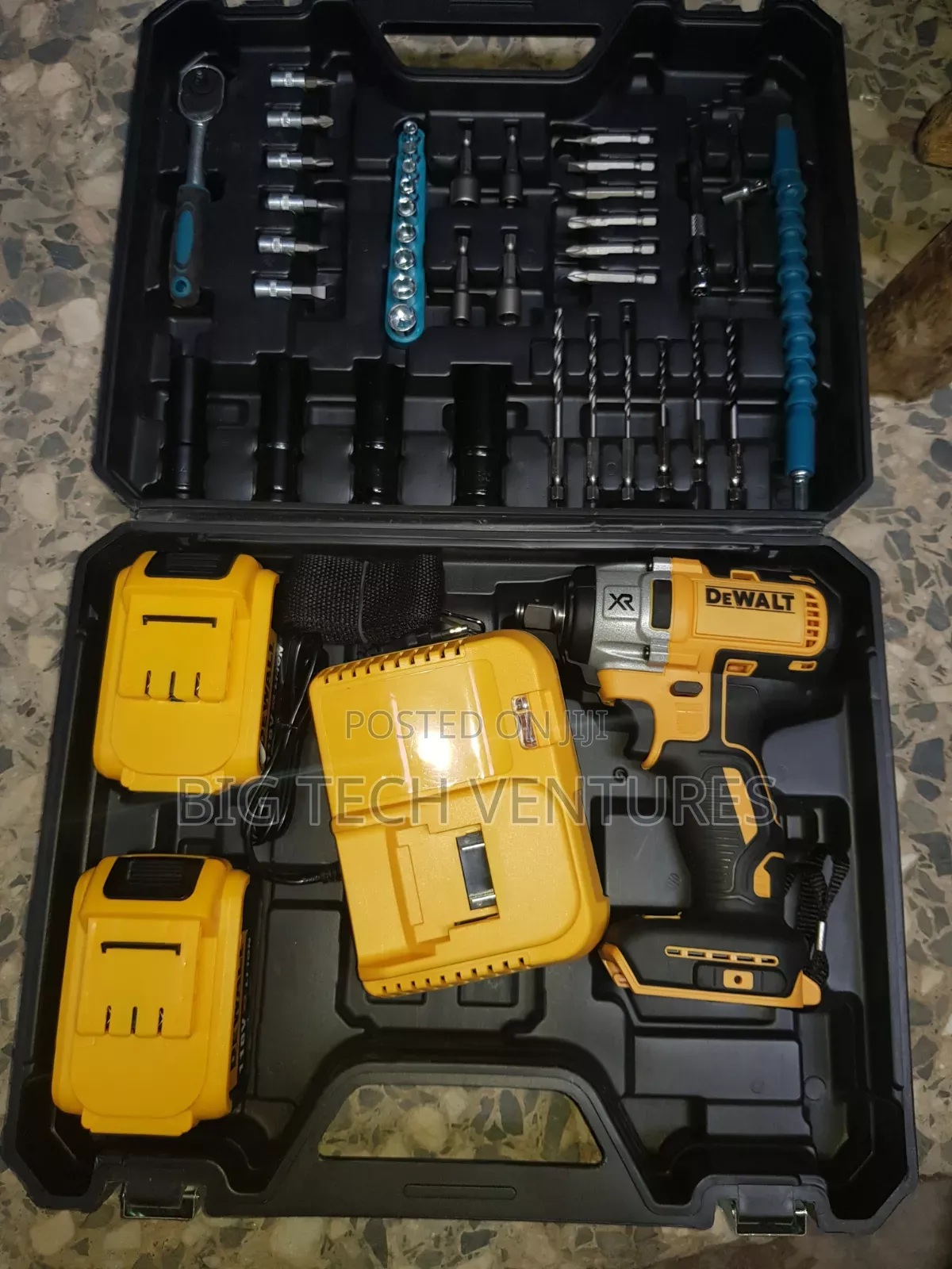 Dewalt Cordless Impact Wrench Kit Features Yellow and Black Tools S