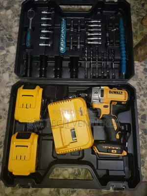 Dewalt Cordless Impact Wrench Kit Features Yellow and Black Tools S