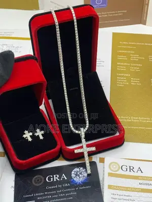 Cross Predent Silver / Vvs1 Moissanite Diamon