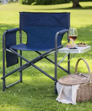 Foldable Camping Chair With Side Table M - Outdoor Picnic Camp Chair