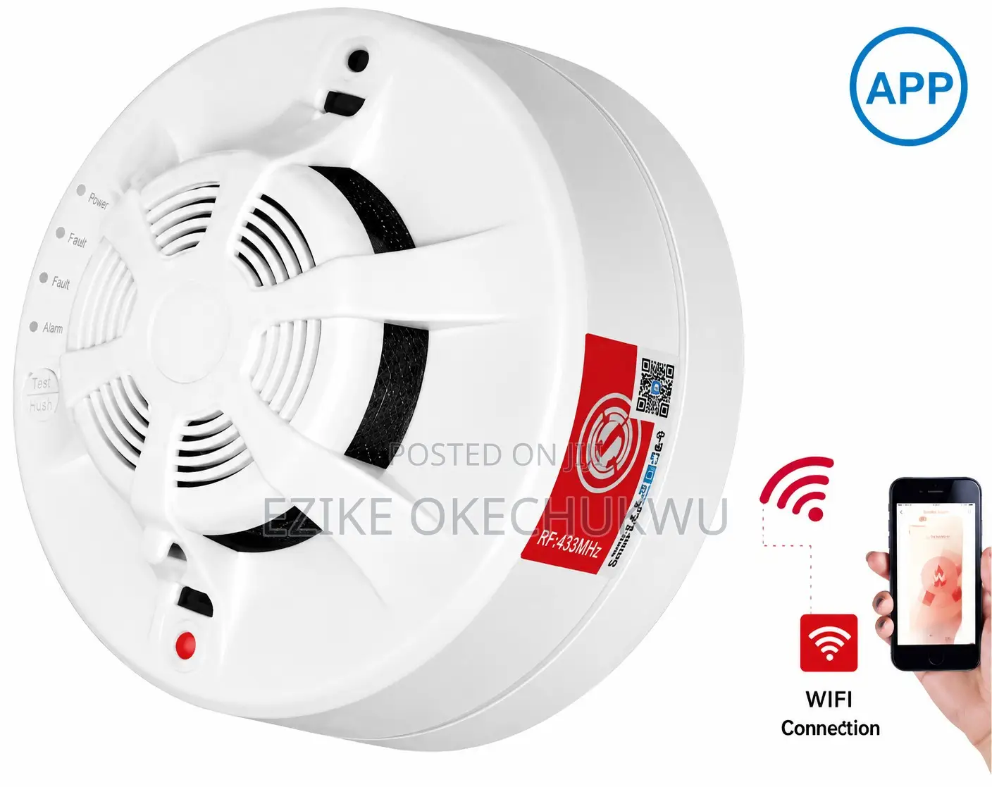 Wifi Smart Smoke Detector Camera , Lookcam App