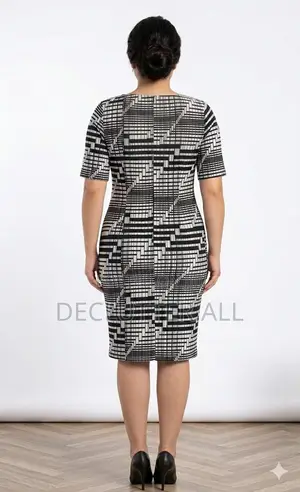 Black White Pattern Lycra Dress