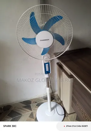Brand New Charweek Rechargeable Solar Fan 20w Ac/Dc