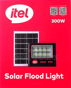 The Itel 300w Solar Flood Light (Model: Iec-Fb300)