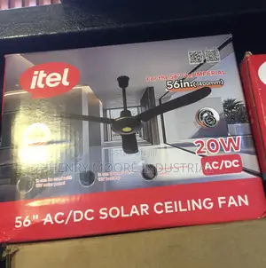 Itel 56” 20w Long Blade Ac/Dc Solar Ceiling Fan