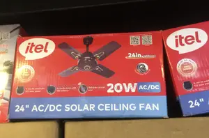 Itel 24" 20w Short Blade Ac/Dc Solar Ceiling Fan