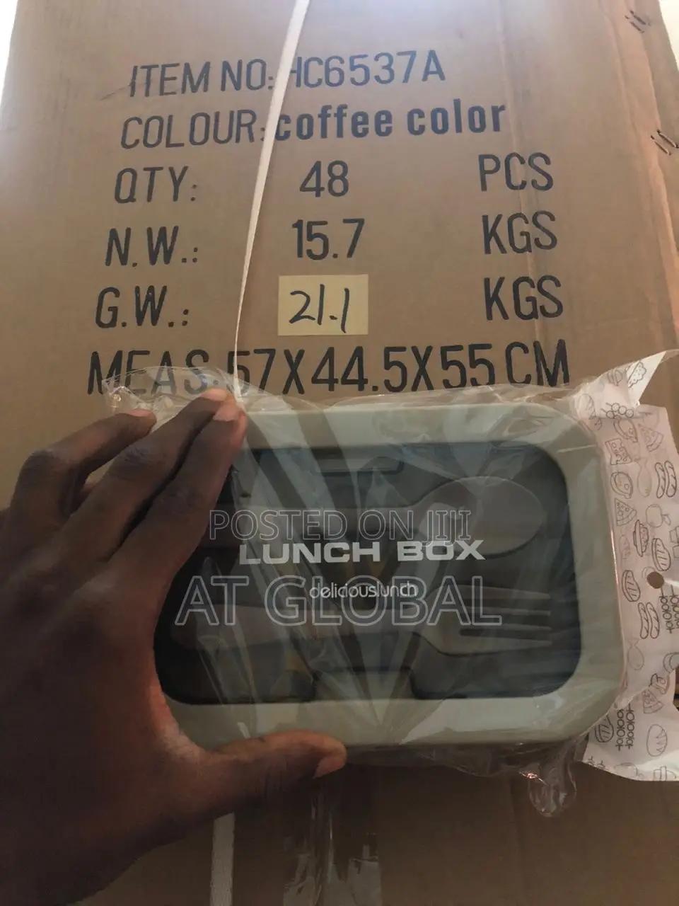 Double Partition Lunch Box With Spoon Fork