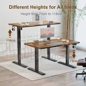 Walnut Adjustable Electric Desk 140x60 Cm
