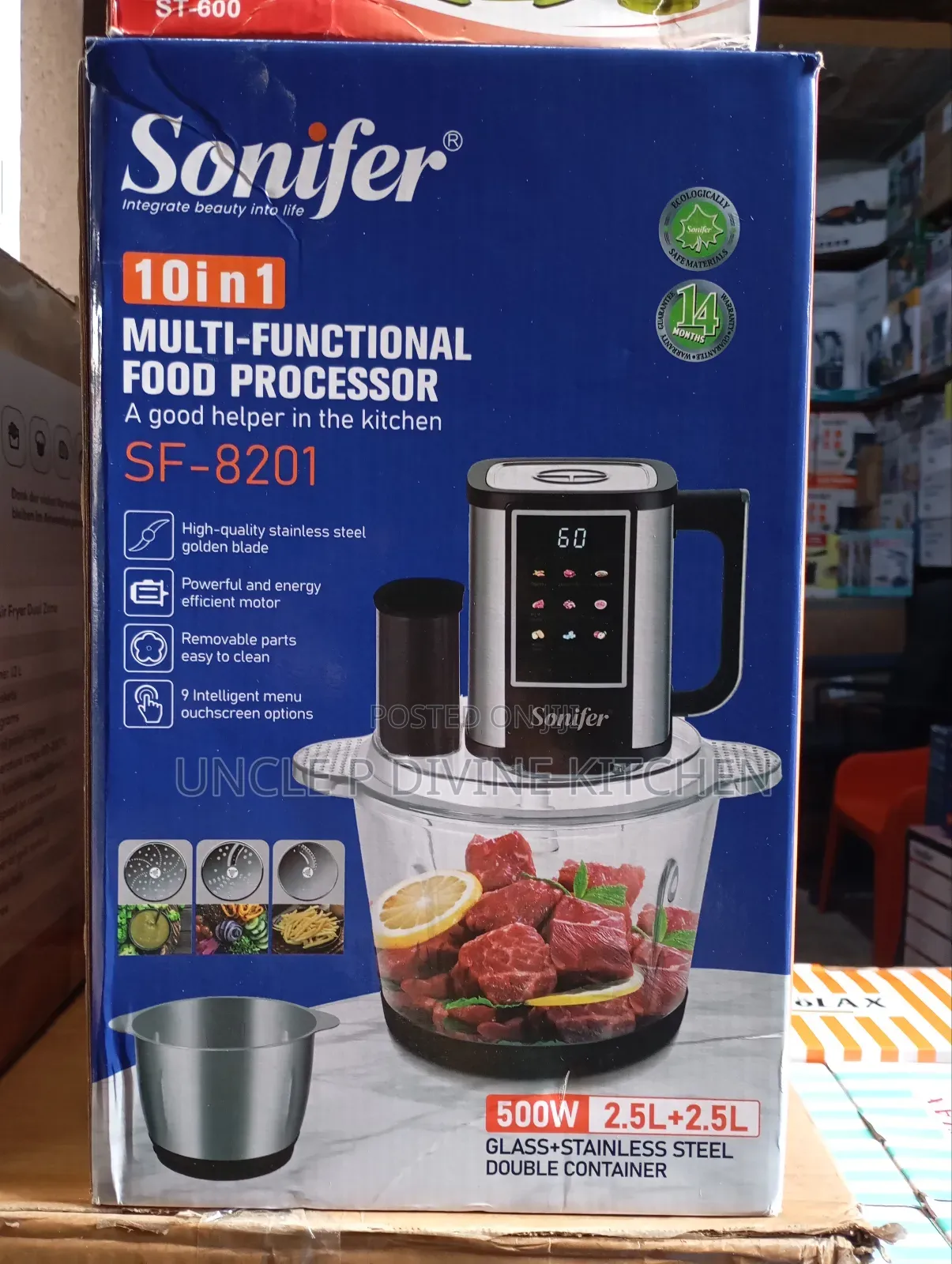 Sonifer Sf8201, 10in1 Multi Functional Food Processor (With 2 Bowls)
