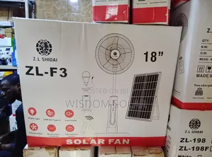 18 Inches Rechargeable Solar Fan Come With Solar Panel Remote and Bob
