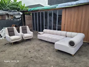 Cream Color L Couch and 2 Singles