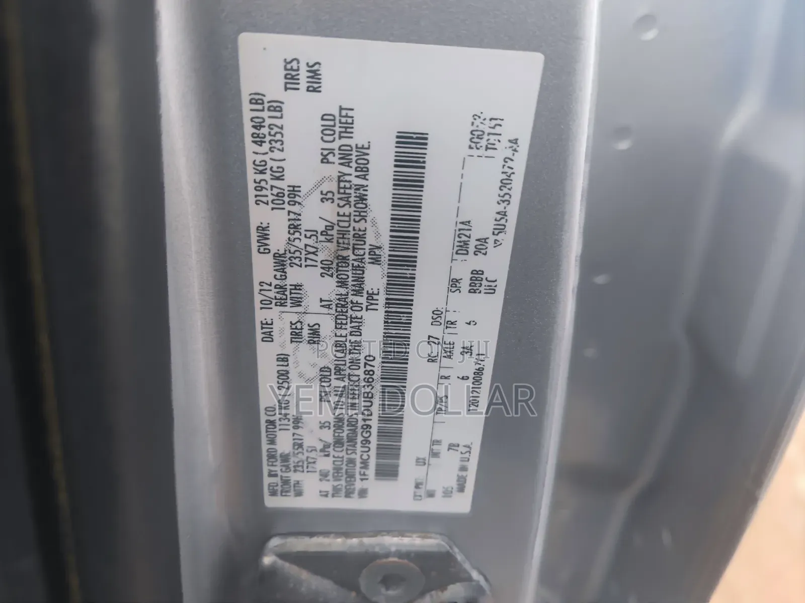 Ford Escape S 2013 Silver