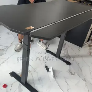 Electric Adjustable Desk With Side RGB Display - Black